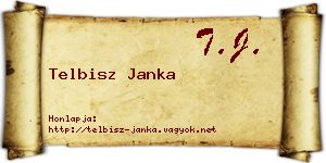 Telbisz Janka névjegykártya